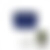 Boîte à couture ovale 21x31x18cm étoiles multicolores sur fonds bleu