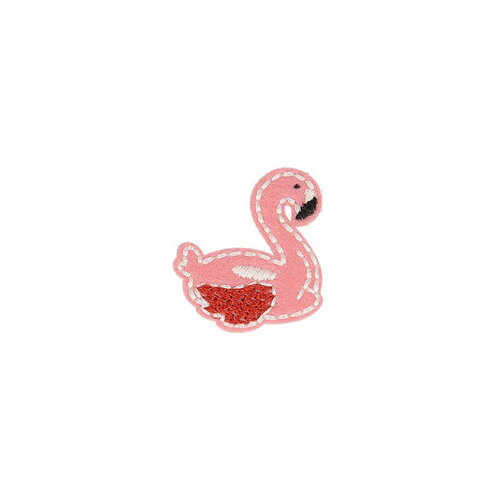 Lot de 3 écussons thermocollants flamant rose 3cm x 2,5cm