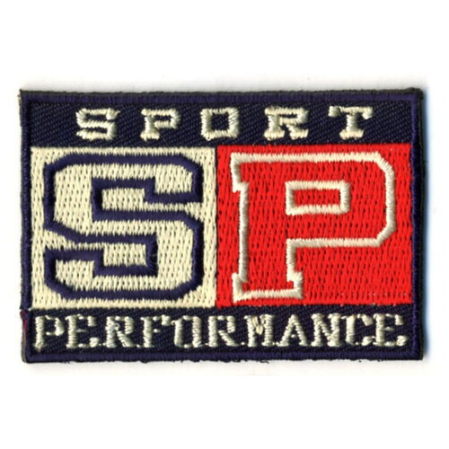Lot de 3 écussons sp sport performance blanc et rouge 5.5cmx3.5cm