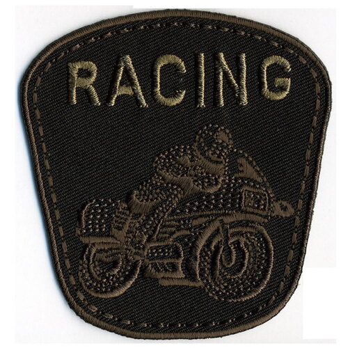 Lot de 3 écussons thermocollants moto racing noir 7cmx8cm