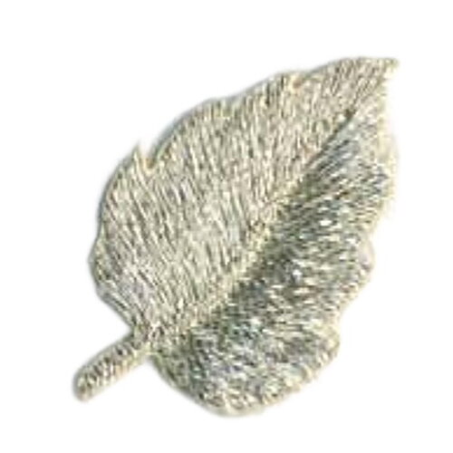 Ecusson thermocollant feuille argent 2cmx3.4cm