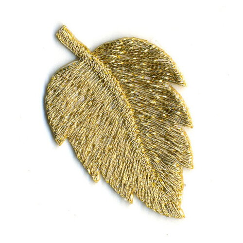 Ecusson thermocollant feuille or 2cmx3.4cm