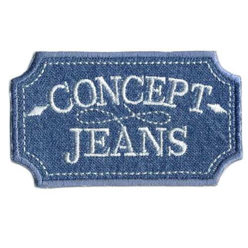 Ecusson thermocollant concept jeans 7.3cmx4.3cm