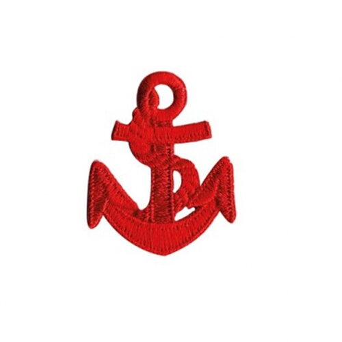 Ecusson thermocollant ancre marine rouge 3.1cmx3.8cm