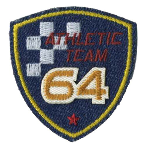 Ecusson thermocollant athletic team 64 5.5cmx6cm