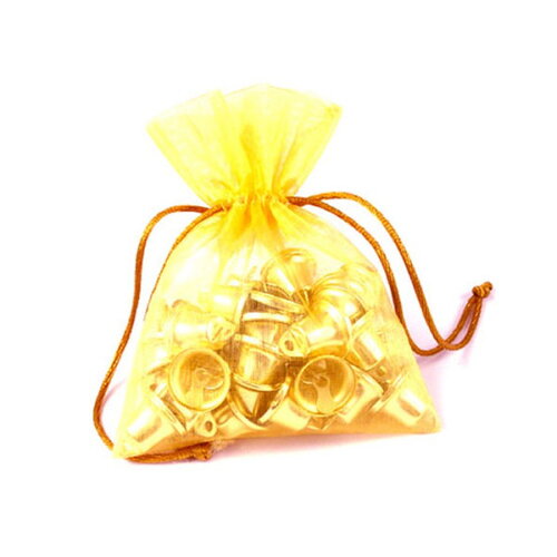 Sachet organdi  12 cm x 9 cm par lot de 10 - or 508-2158