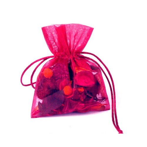 Sachet organdi  12 cm x 9 cm par lot de 10 - rubis 525-2158