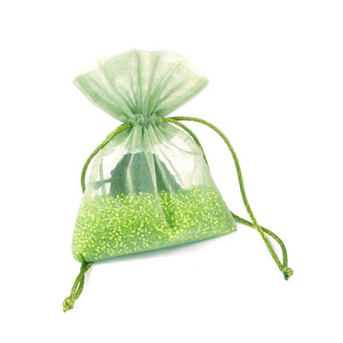 Sachet organdi  12 cm x 9 cm par lot de 10 - kaki 881-2158
