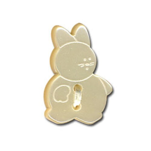 Bouton en forme de lapin couleur ivoire 20mm