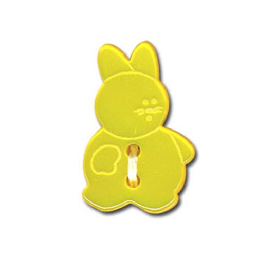 Bouton en forme de lapin couleur jaune 20mm