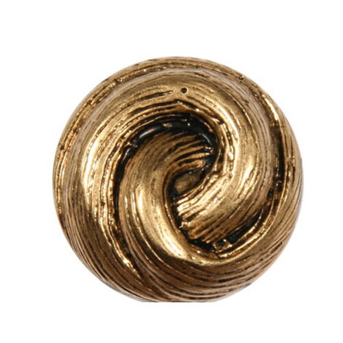 Bouton boule nouée en métal or vieilli