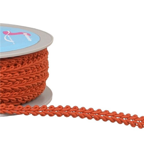 Galon points d'épis 11mm orange bengale au mètre