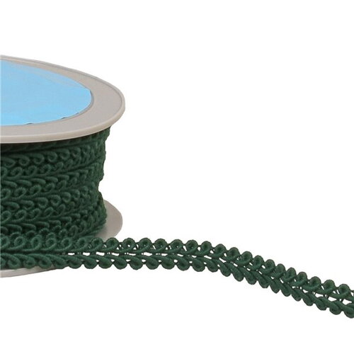 Galon points d'épis 11mm vert bouteille au mètre