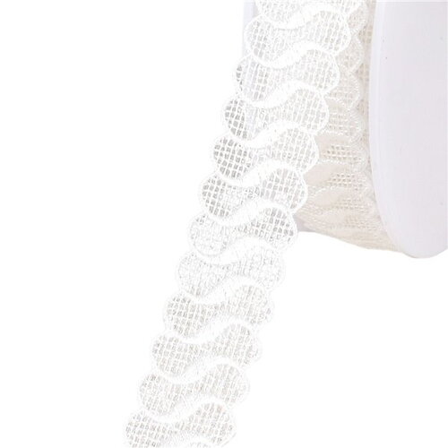 Guipure ondes 21mm blanc au mètre
