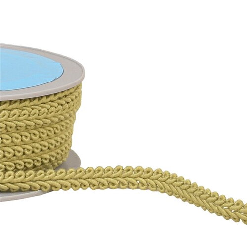 Bobine 20m galon points d'épis beige vert 11mm