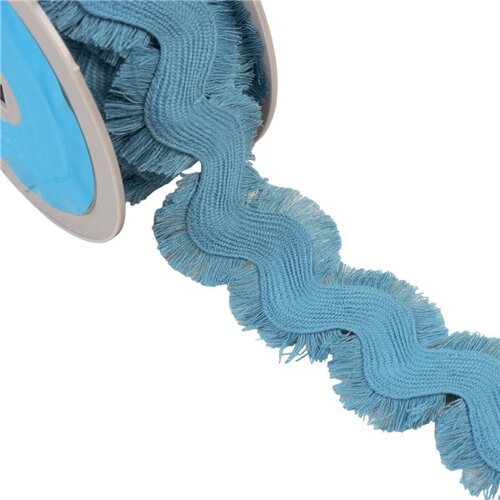 Bobine 10m serpentine frangée bleu lavande 60mm