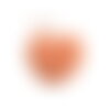 Pompon fourrure artificielle cœur 45x 65mm orange fluo