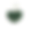 Pompon fourrure artificielle cœur 45x 65mm vert militaire