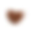 Pompon fourrure artificielle cœur 45x 65mm marron caramel