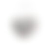 Pompon fourrure artificielle cœur 45x 65mm gris clair