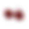 Pompon fourrure artificielle 50x60mm rouge bordeaux