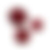 Lot de 6 boutons rond à queue rouge beaujolais