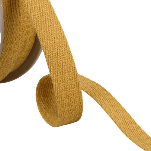 Galon tirets obliques 15mm jaune pâle au mètre
