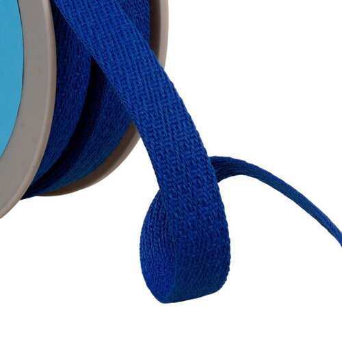 Galon tirets obliques 15mm bleu roi au mètre