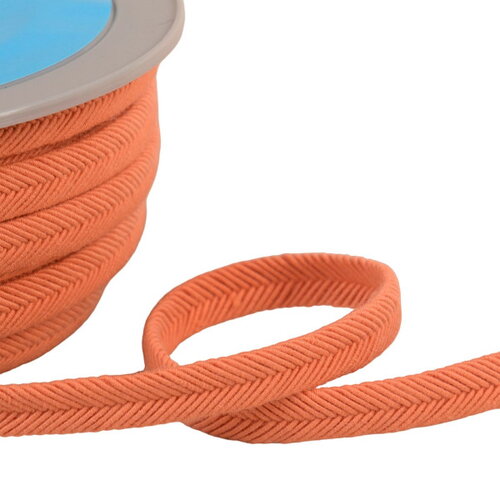 Double cordon fils 10mm orange saumon au mètre