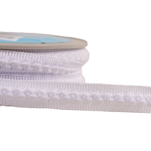 Bobine 15m galon vagues 18mm blanc