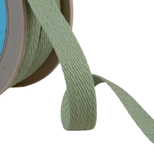 Bobine 25m galon tirets obliques 15mm vert amande