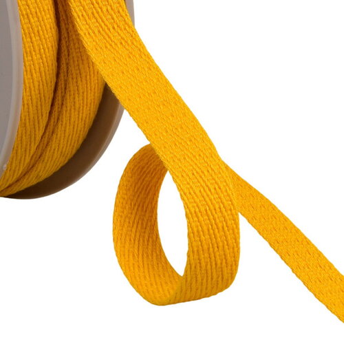 Bobine 25m galon tirets obliques 15mm jaune/orange