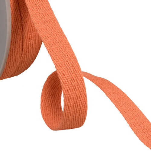 Bobine 25m galon tirets obliques 15mm orange saumon