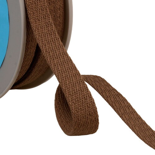 Bobine 25m galon tirets obliques 15mm marron clair