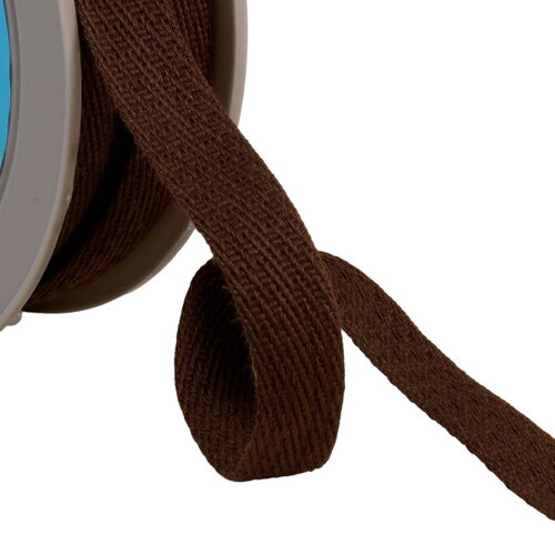 Bobine 25m galon tirets obliques 15mm marron café