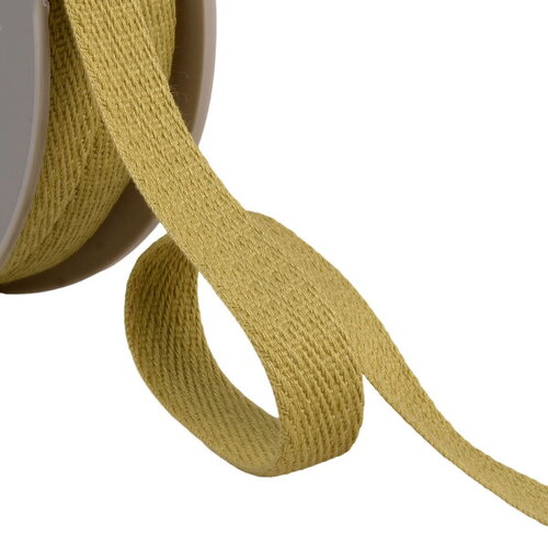 Bobine 25m galon tirets obliques 15mm beige vert