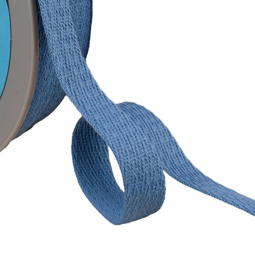 Bobine 25m galon tirets obliques 15mm bleu gitane