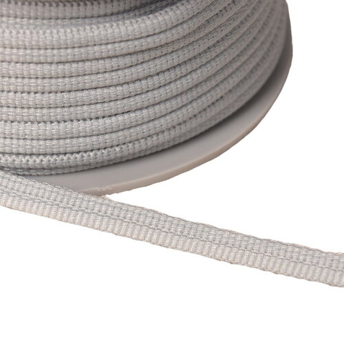 Double cordon 9mm gris clair au mètre