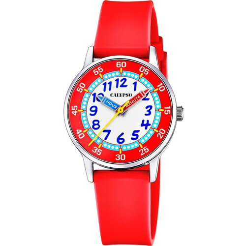 Montre calypso enfant pédagogique caoutchouc rouge