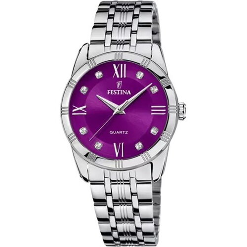 Montre festina femme acier cadran prune