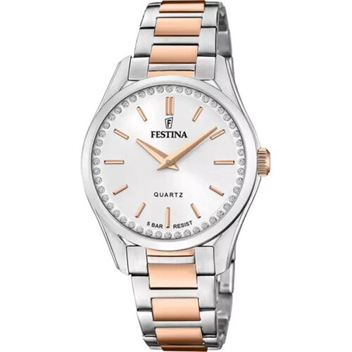 Montre festina femme acier et rosé