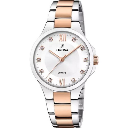 Montre festina femme métal rosé et blanc