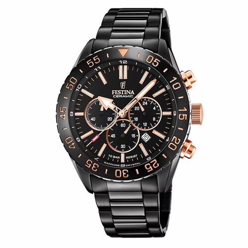 Montre festina homme métal noir chrono