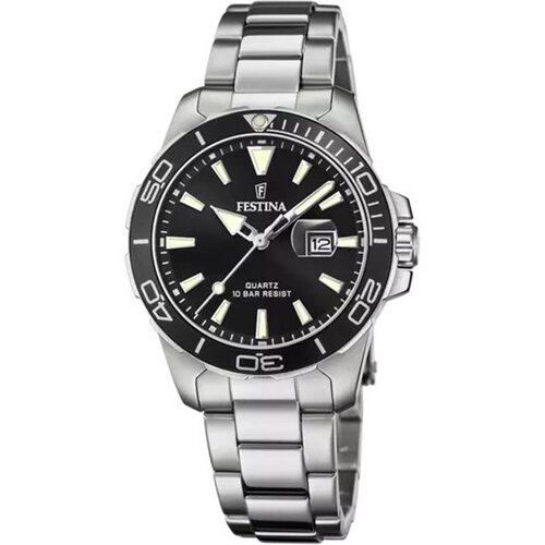 Montre festina femme acier fond noir