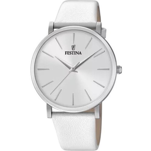 Montre festina dame cuir blanc fond blanc