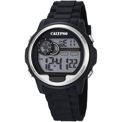 Montre calypso homme digitale bracelet noir boitier argent