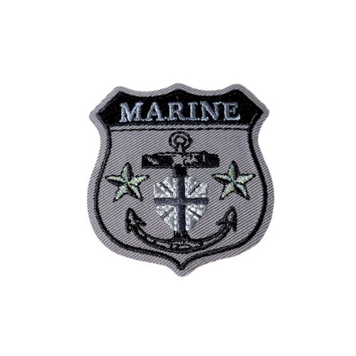 Ecusson thermocollant blason marine gris 0cm x 0cm