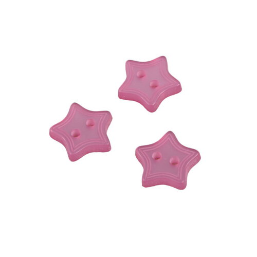 Bouton 2 trous étoile violet lilas 13mm