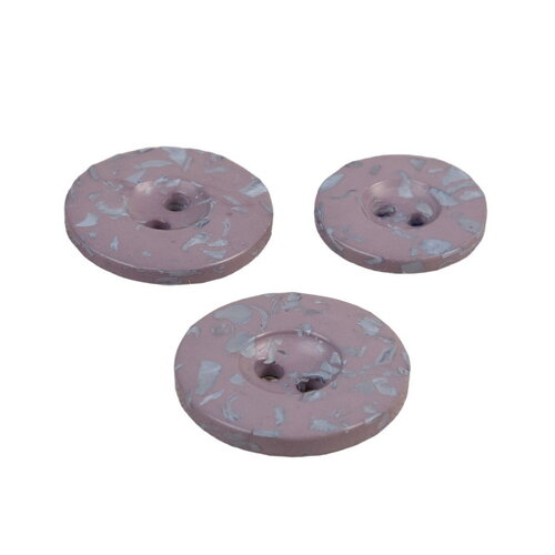 Lot de 6 boutons rond 2 trous bouteilles recyclées gris anthracite