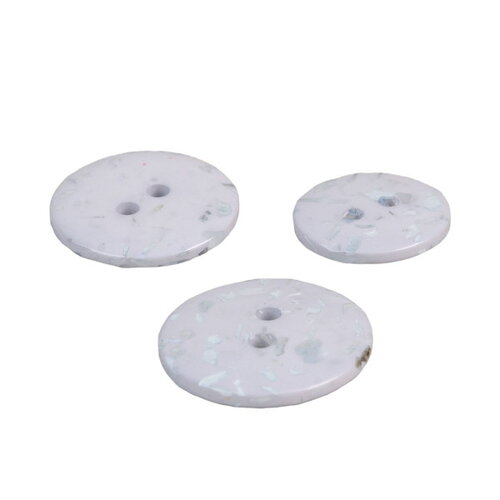 Lot de 6 boutons rond bouteilles recyclées 2 trous gris clair